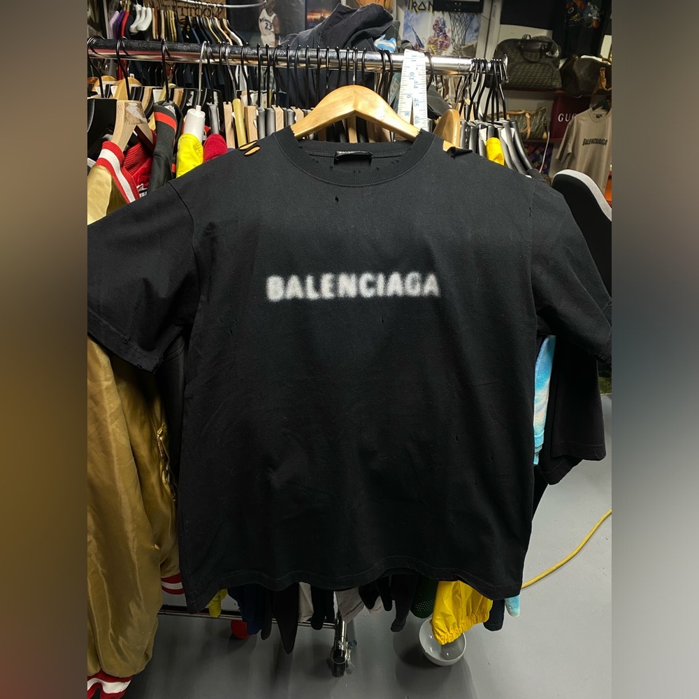 Men’s Black Balenciaga Blurry Spellout Size L